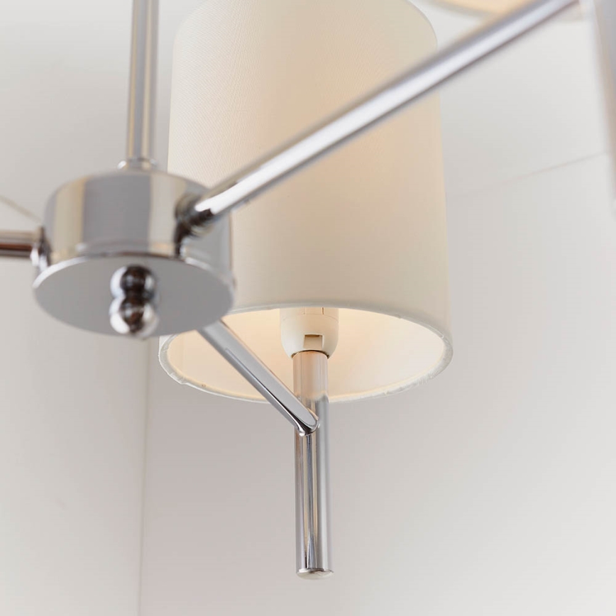 Endon 56642 - Pendellampe BRIO 3xE14/40W/230V skinnende krom/hvid
