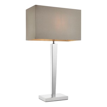 Endon 56707 - Bordlampe MORETO 1xE27/60W/230V skinnende krom/grå