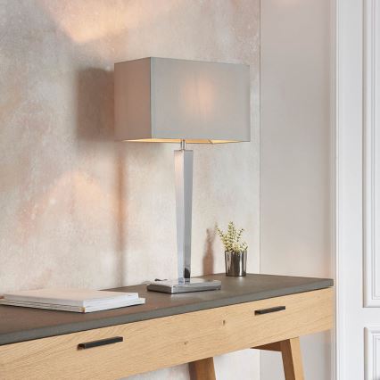 Endon 56707 - Bordlampe MORETO 1xE27/60W/230V skinnende krom/grå