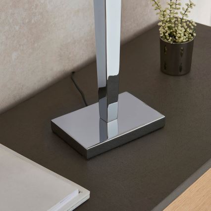 Endon 56707 - Bordlampe MORETO 1xE27/60W/230V skinnende krom/grå