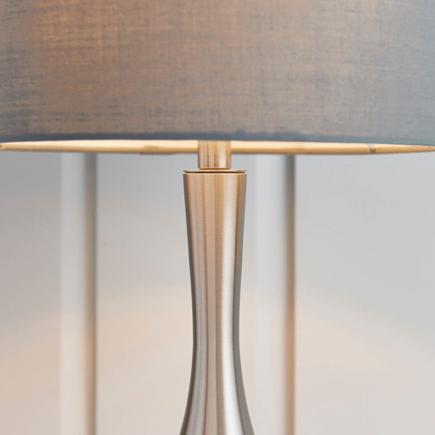 Endon 61192 - Bordlampe dæmpbar PICCADILLY 1xE14/40W/230V mat krom/grå