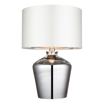 Endon 61198 - Bordlampe WALDORF 1xE27/10W/230V skinnende krom/hvid