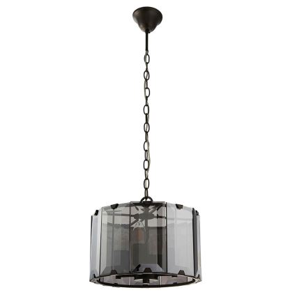Endon 61281 - Lysekrone på kæde CLOONEY 4xE14/40W/230V sort/røgfarvet