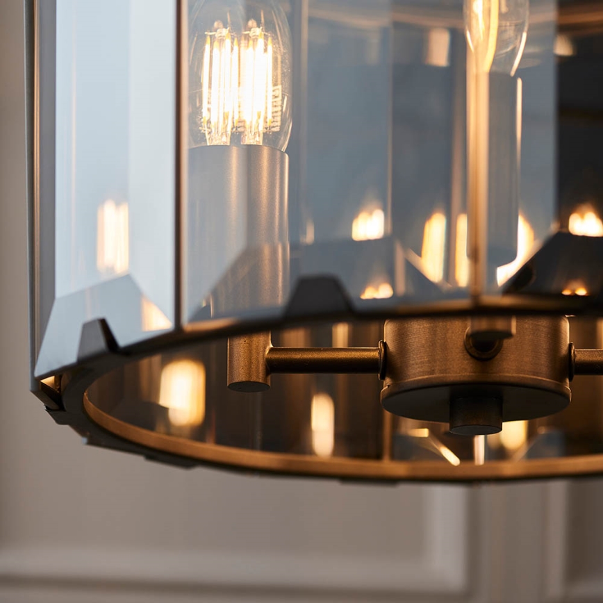 Endon 61281 - Lysekrone på kæde CLOONEY 4xE14/40W/230V sort/røgfarvet