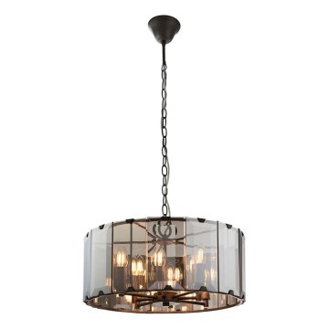 Endon 61294 - Pendel med kædeophæng CLOONEY 8xE14/40W/230V sort/røget