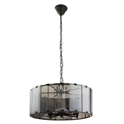 Endon 61294 - Pendel med kædeophæng CLOONEY 8xE14/40W/230V sort/røget