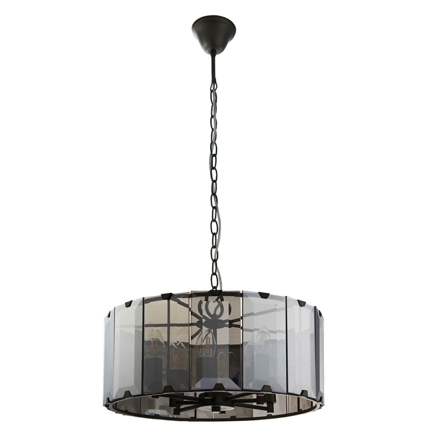 Endon 61294 - Pendel med kædeophæng CLOONEY 8xE14/40W/230V sort/røget