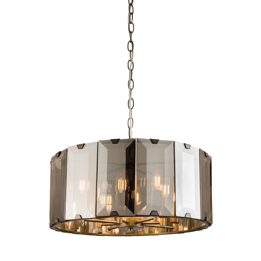 Endon 61294 - Pendel med kædeophæng CLOONEY 8xE14/40W/230V sort/røget