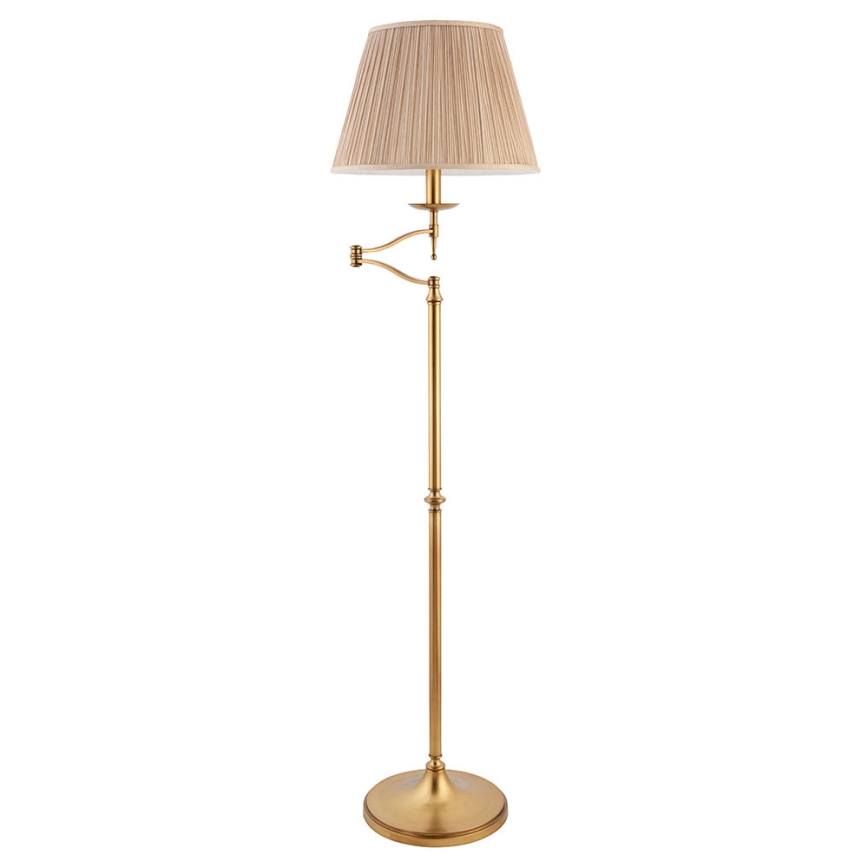Endon 63621 - Gulvlampe STANFORD 1xE27/60W/230V messing/beige