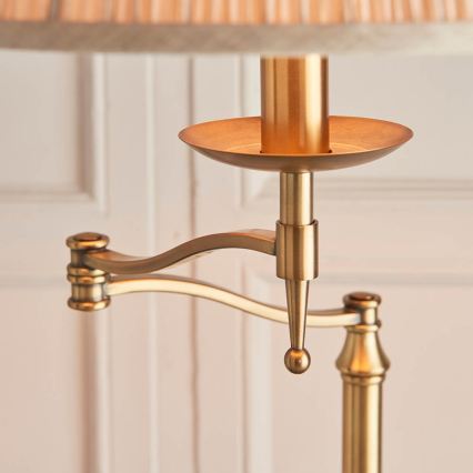Endon 63621 - Gulvlampe STANFORD 1xE27/60W/230V messing/beige