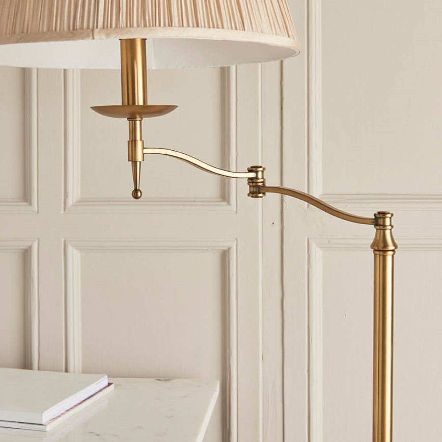 Endon 63621 - Gulvlampe STANFORD 1xE27/60W/230V messing/beige