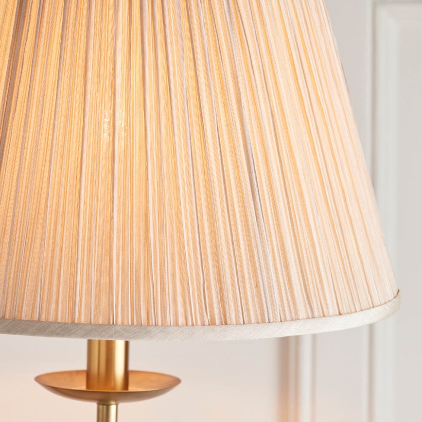 Endon 63621 - Gulvlampe STANFORD 1xE27/60W/230V messing/beige