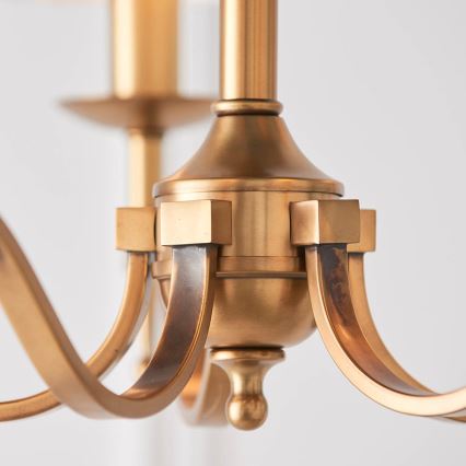 Endon 63627 - Lysekrone med kæde STANFORD 5xE14/40W/230V messing/beige