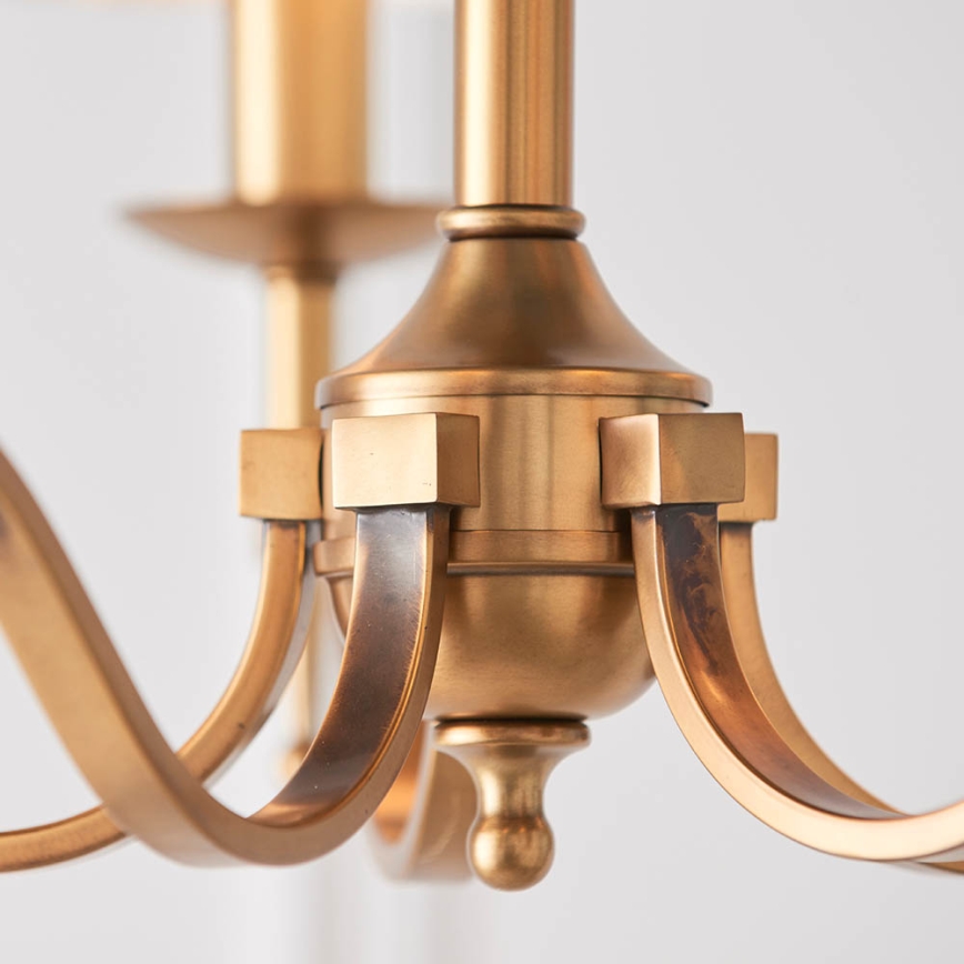 Endon 63627 - Lysekrone med kæde STANFORD 5xE14/40W/230V messing/beige