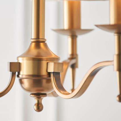 Endon 63628 - Lysekrone med kæde STANFORD 3xE14/40W/230V messing/beige