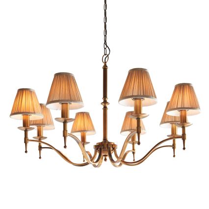 Endon 63629 - Lysekrone med kæde STANFORD 8xE14/40W/230V messing/beige