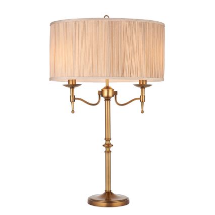 Endon 63648 - Bordlampe STANFORD 2xE14/40W/230V messing/beige