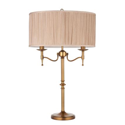 Endon 63648 - Bordlampe STANFORD 2xE14/40W/230V messing/beige