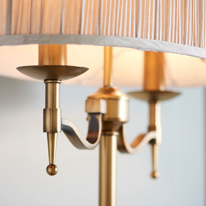 Endon 63648 - Bordlampe STANFORD 2xE14/40W/230V messing/beige