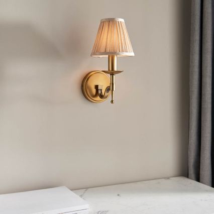 Endon 63653 - Væglampe STANFORD 1xE14/40W/230V messing/beige