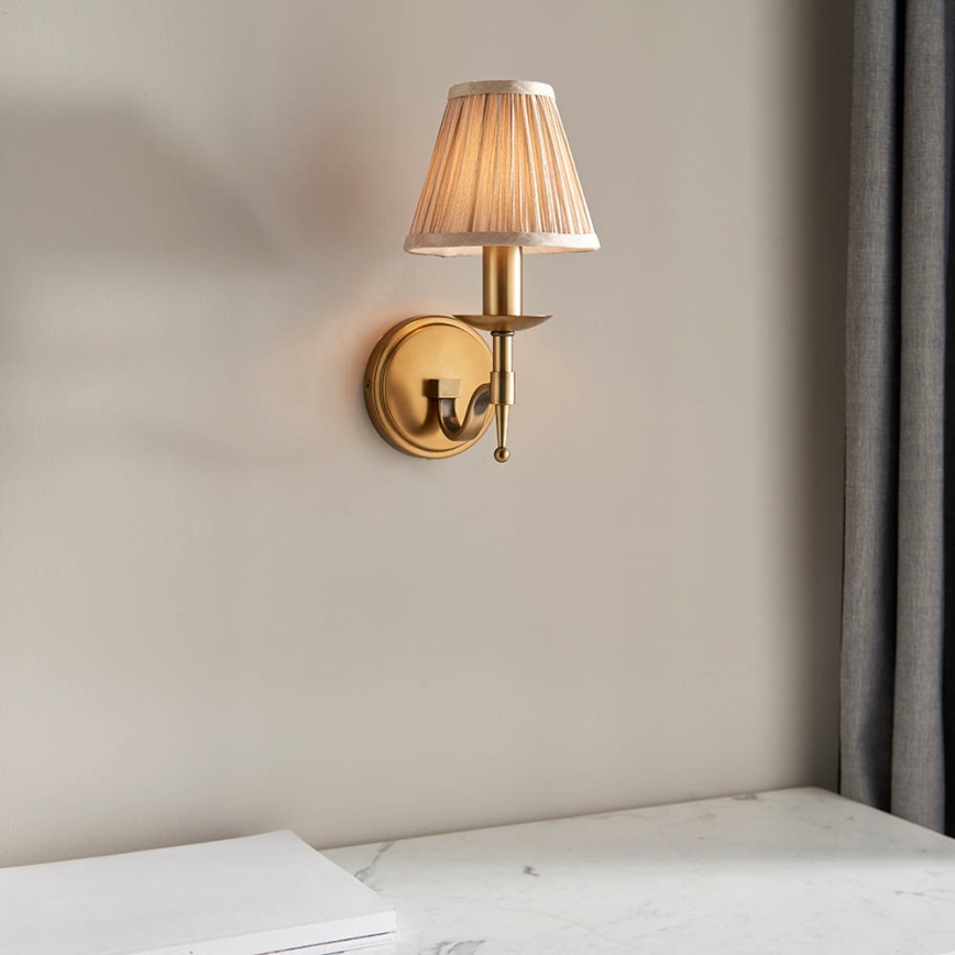 Endon 63653 - Væglampe STANFORD 1xE14/40W/230V messing/beige
