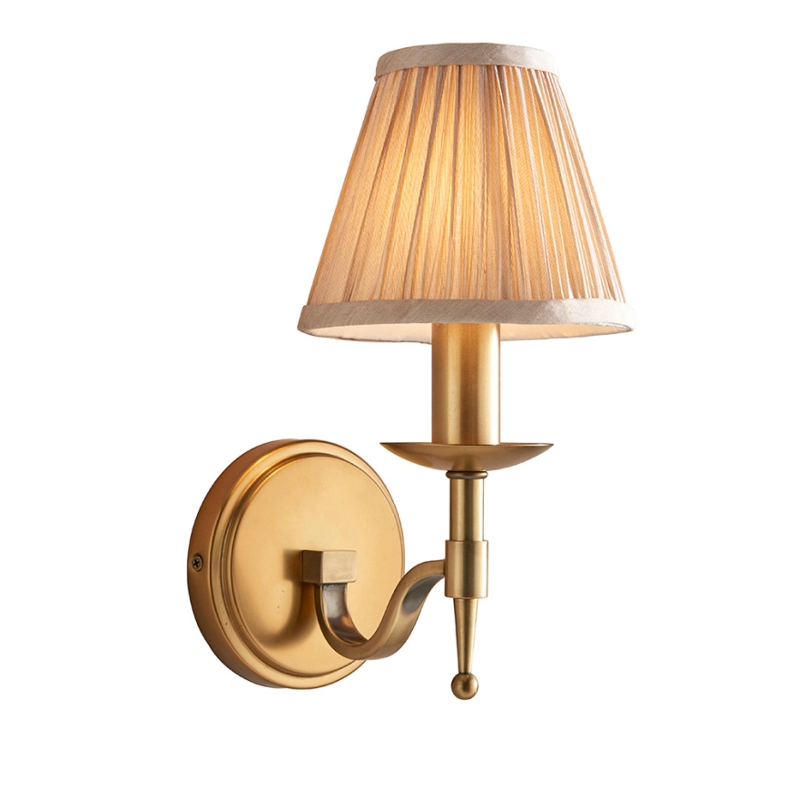 Endon 63653 - Væglampe STANFORD 1xE14/40W/230V messing/beige