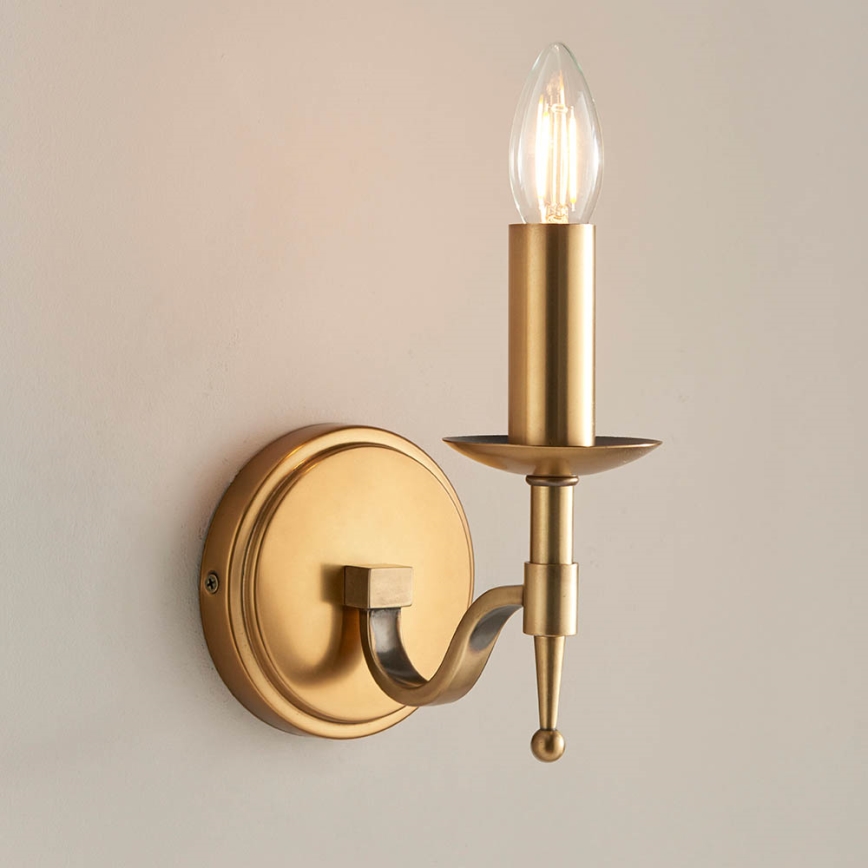 Endon 63653 - Væglampe STANFORD 1xE14/40W/230V messing/beige