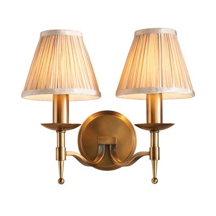 Endon 63654 - Væglampe STANFORD 2xE14/40W/230V messing/beige