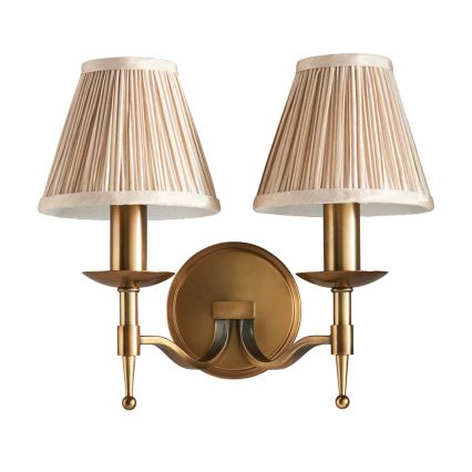 Endon 63654 - Væglampe STANFORD 2xE14/40W/230V messing/beige