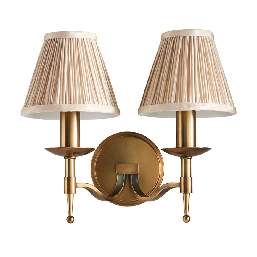 Endon 63654 - Væglampe STANFORD 2xE14/40W/230V messing/beige