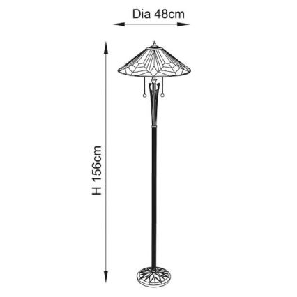 Endon 63934 - Gulvlampe ASTORIA 2xE27/60W/230V diameter 48 cm
