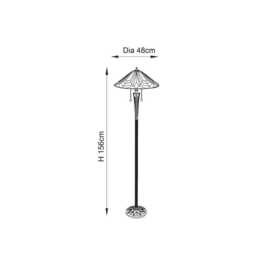 Endon 63934 - Gulvlampe ASTORIA 2xE27/60W/230V diameter 48 cm
