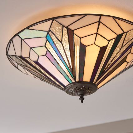 Endon 63935 - Loftlampe Tiffany ASTORIA 2xE27/60W/230V Ø 48 cm