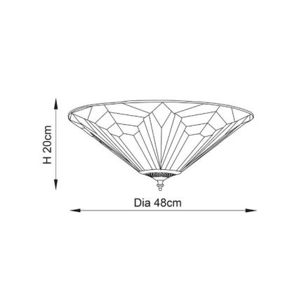 Endon 63935 - Loftlampe Tiffany ASTORIA 2xE27/60W/230V Ø 48 cm