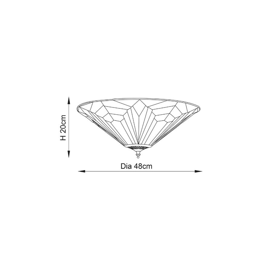 Endon 63935 - Loftlampe Tiffany ASTORIA 2xE27/60W/230V Ø 48 cm