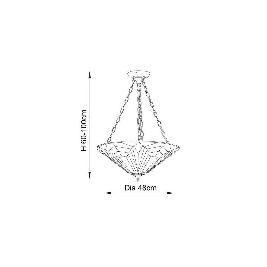 Endon 63936 - Pendel med kædeophæng ASTORIA 3xE27/60W/230V diameter 48 cm