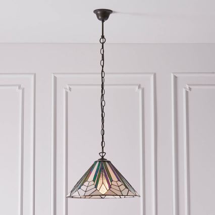 Endon 63937 - Lysekrone på kæde Tiffany ASTORIA 1xE27/60W/230V Ø 40 cm
