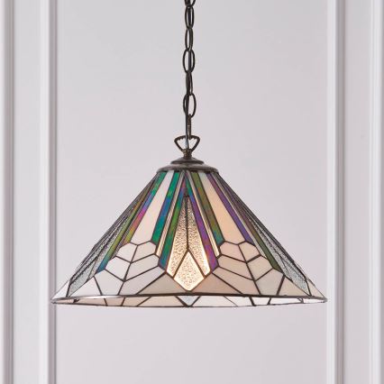 Endon 63937 - Pendel med kædeophæng ASTORIA 1xE27/60W/230V diameter 40 cm