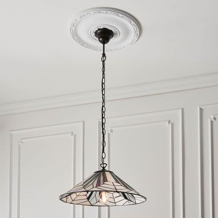 Endon 63938 - Tiffany ASTORIA lysekrone på kæde, 1xE27/60W/230V, Ø 48 cm