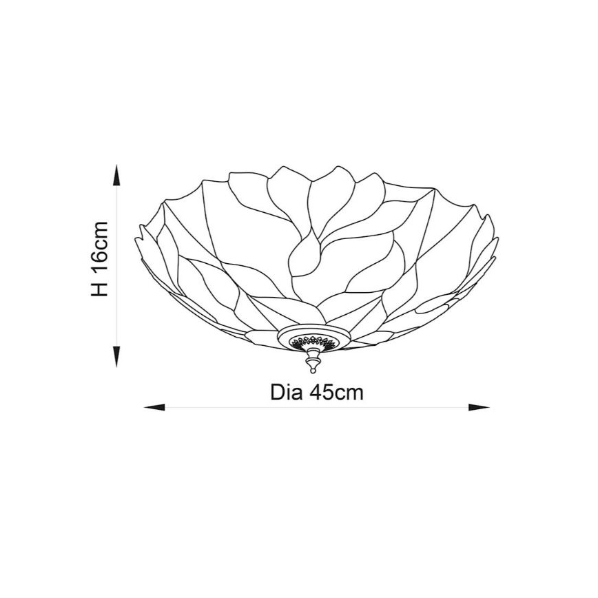 Endon 63960 - Loftlampe Tiffany BOTANICA 2xE27/60W/230V Ø 45 cm