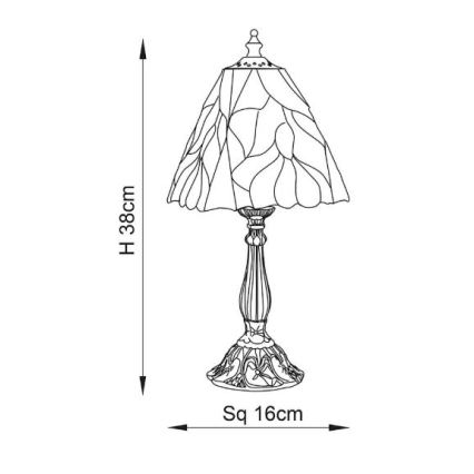 Endon 63963 - Bordlampe Tiffany BOTANICA 1xE14/40W/230V Ø 16 cm