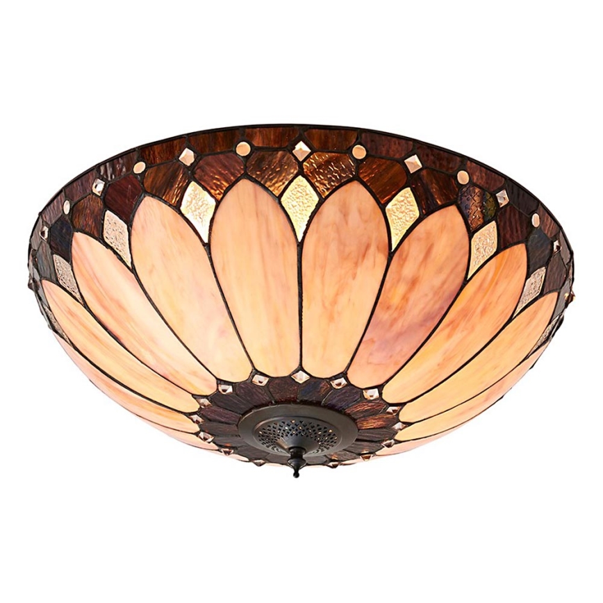 Endon 63973 - Tiffany-loftlampe BROOKLYN 2xE14/60W/230V Ø 50 cm