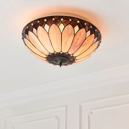 Endon 63973 - Tiffany-loftlampe BROOKLYN 2xE14/60W/230V Ø 50 cm