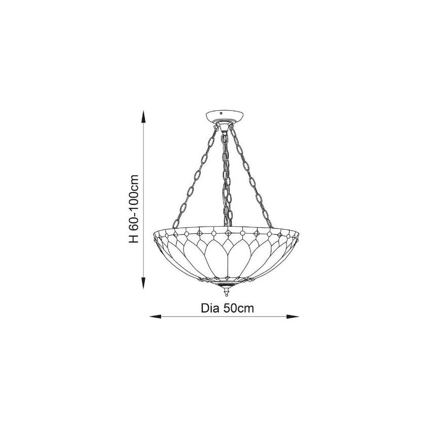 Endon 63976 - Lysekrone på kæde BROOKLYN 3xE27/60W/230V Ø 50 cm