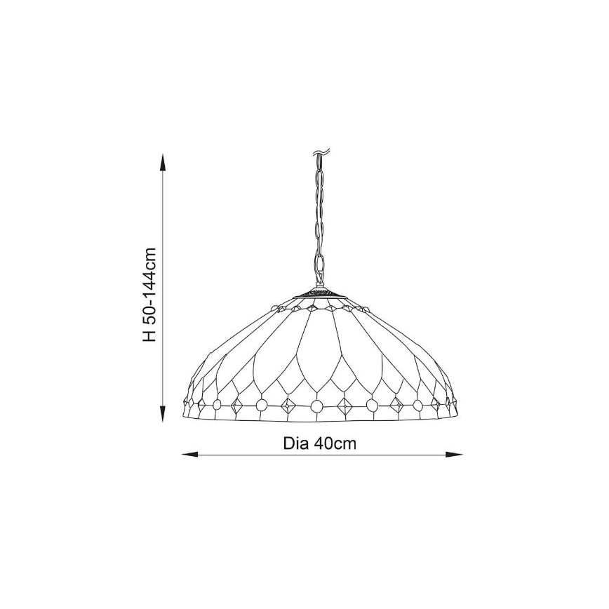 Endon 63977 - Pendel med kædeophæng BROOKLYN 1xE27/60W/230V diameter 40 cm