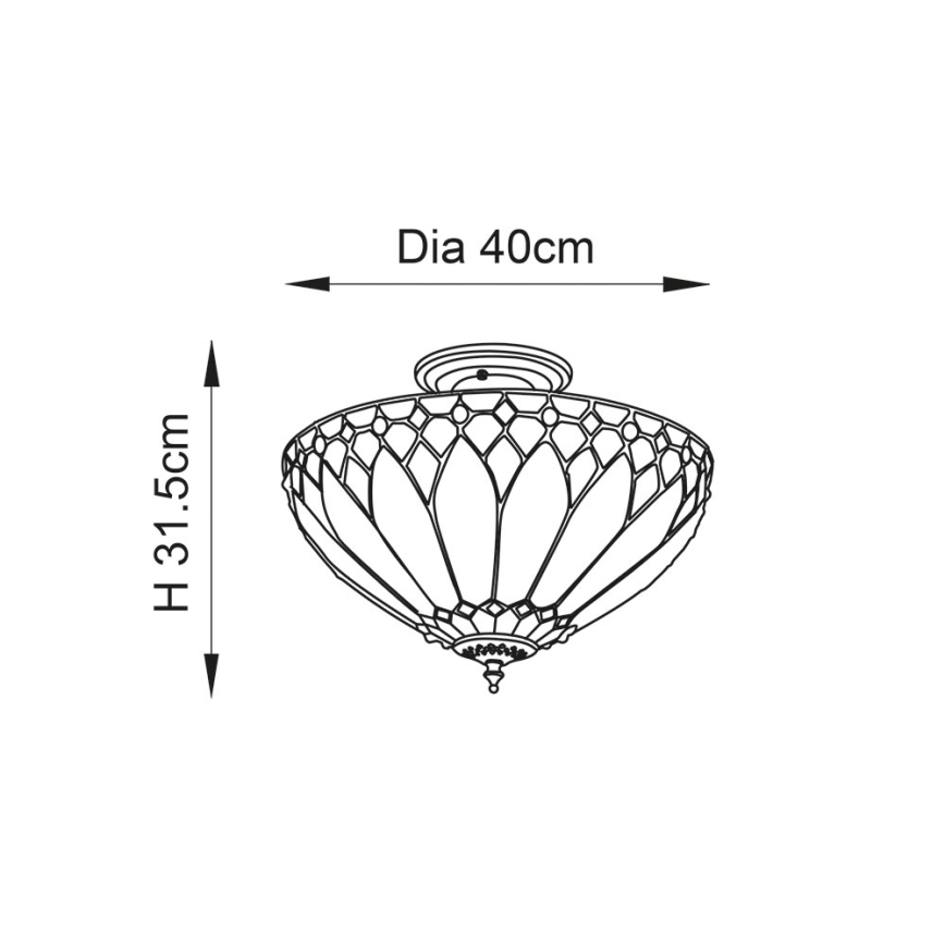 Endon 63978 - Loftlampe BROOKLYN 3xE27/60W/230V diameter 40 cm