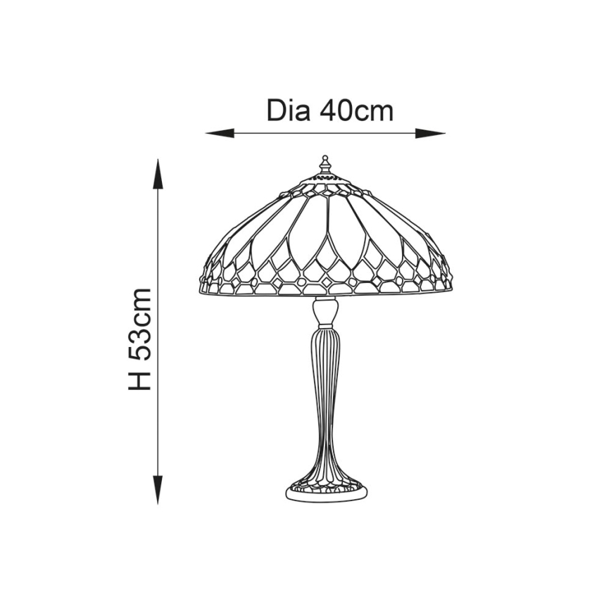 Endon 63982 - Bordlampe BROOKLYN 1xE27/60W/230V Ø 40 cm