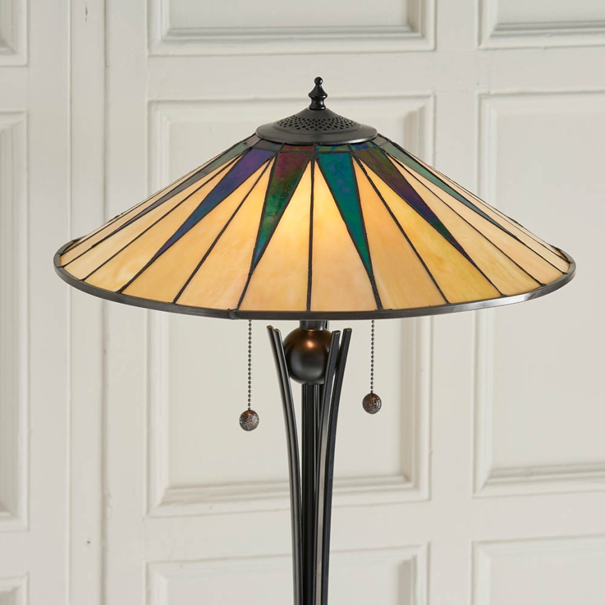 Endon 64041 - Gulvlampe Tiffany DARK STAR 2xE27/60W/230V Ø 49 cm