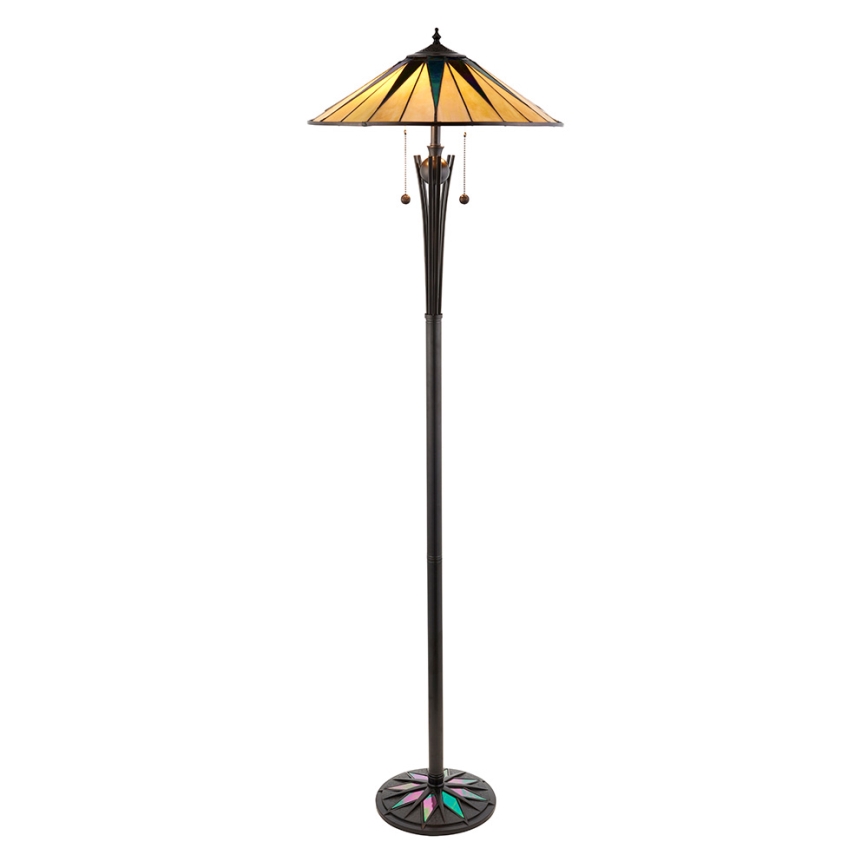 Endon 64041 - Gulvlampe Tiffany DARK STAR 2xE27/60W/230V Ø 49 cm