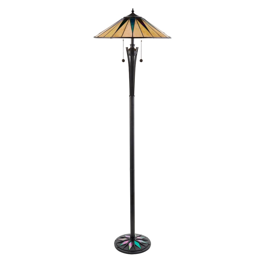 Endon 64041 - Gulvlampe Tiffany DARK STAR 2xE27/60W/230V Ø 49 cm